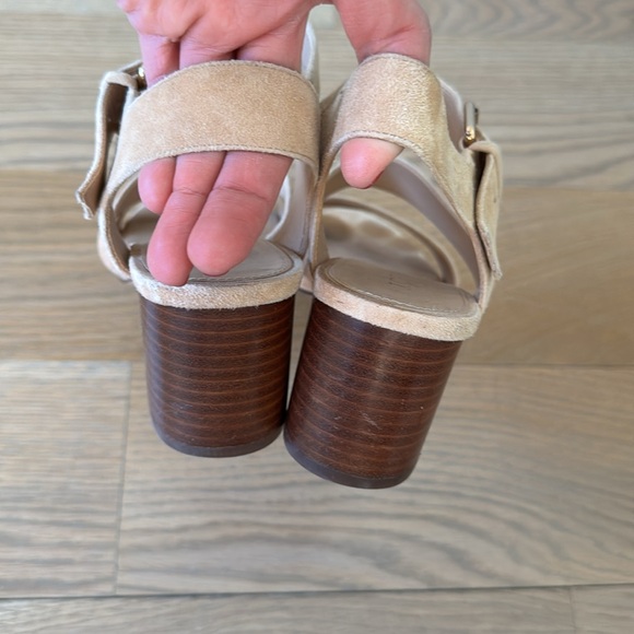 J.Crew Tan Suede Strappy Sandal with Wood Block Heel | Size 8.5 - Picture 6 of 11